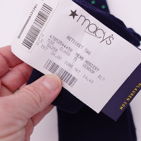 NEW Polo Ralph Lauren 3 Pack Socks Logo Embroidered Polk Cotton Blend Navy Blue - Picture 7 of 7